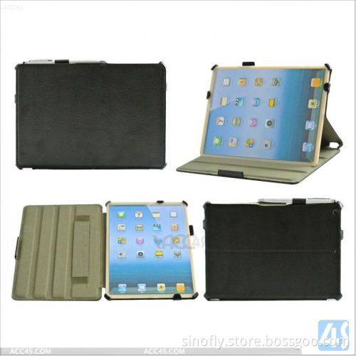Hand Holder Stand Leather Tablet Case with Pen for iPad Air (P-IPD5CASE008)